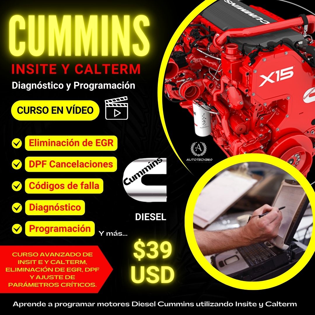 Curso de Diagnóstico y Programación Cummins INSITE y Calterm (EGR y DPF Eliminación) Curso de Diagnóstico y Programación Cummins INSITE y Calterm (EGR y DPF Eliminación)